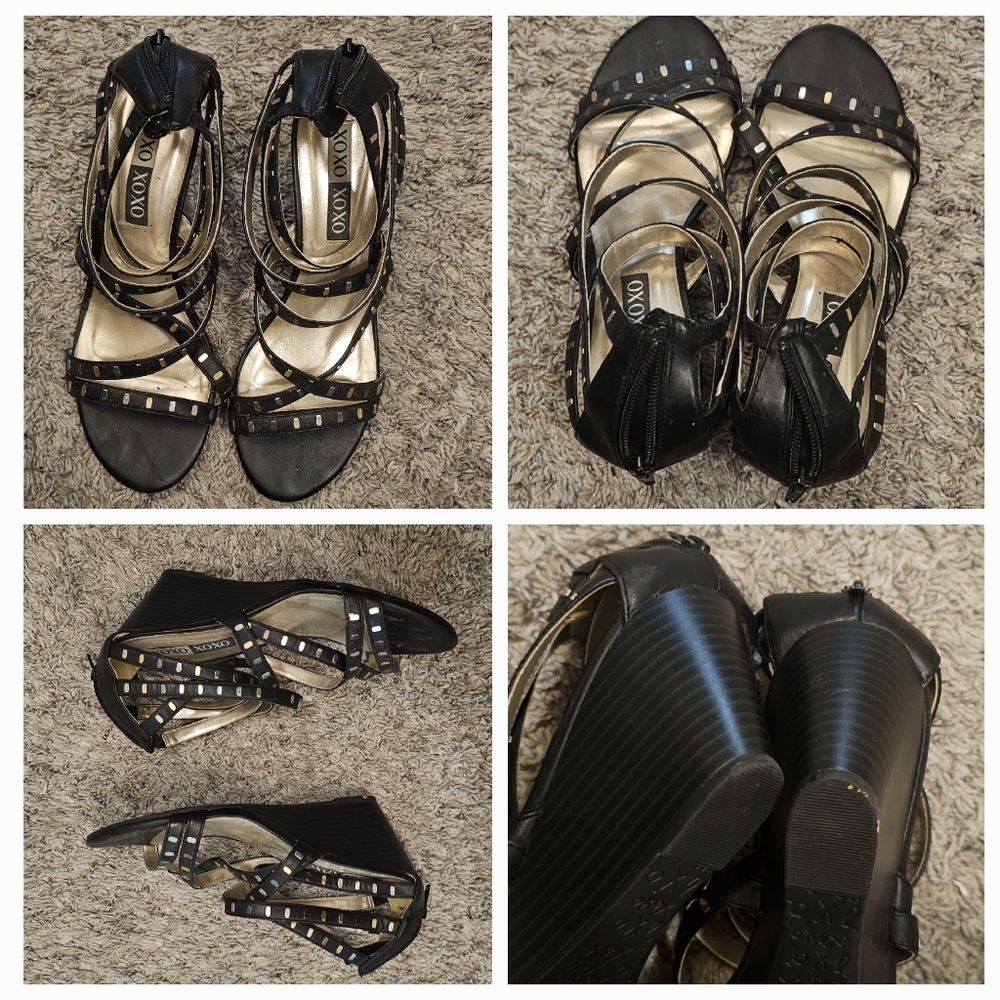 Xoxo Womans black wedges